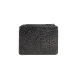 Back view of the Wonder Trail Card Holder in Black in a white backdrop.