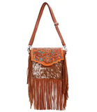 Sierra Azul Hair on Hide Fringe Crossbody Bag