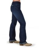 Pull-On Flannel Bootcut Jeans