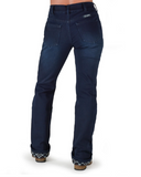 Pull-On Flannel Bootcut Jeans