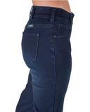 Pull-On Flannel Bootcut Jeans