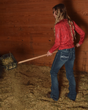 Edgy Flannel Bootcut Jeans
