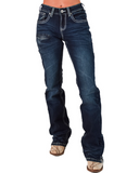 White Boot Stitch Bootcut Jeans