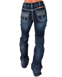 White Boot Stitch Bootcut Jeans