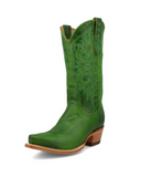Green cowboy boot on a white background
