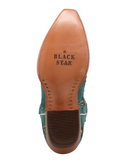 Marfa Black Star Leather Boots - Turquoise and Champagne