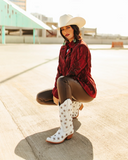 Marfa Black Star Leather Boots - Ice and Silver