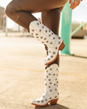 Marfa Black Star Leather Boots - Ice and Silver