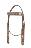 Stock photo of the Turquoise Rawhide Browband Headstall .