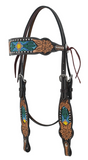 Stock photo of the Beaded Cactus Browband Headstall.