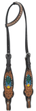 Stock photo of the Beaded Cactus One Ear Headstall.