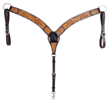 Stock photo of the Floral and Sunflower Tooled Breast Collar.