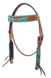 Stock photo of the Painted Cactus Browband Headstall.