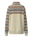Pullover with serape sleeves and beige body on a white background