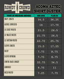 Rowdy Crowd size chart