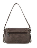 Trinity Ranch Hair-On Cowhide Vintage Floral Tooled Shoulder Bag - Coffee