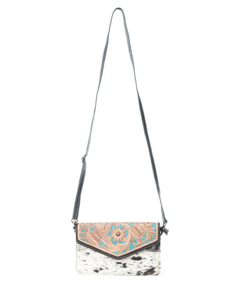 Pelagic Hair-On Leather Crossbody Wallet by Myra Bag