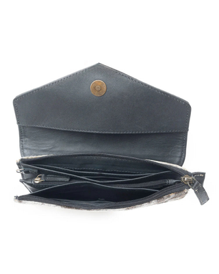 Pelagic Hair-On Leather Crossbody Wallet by Myra Bag