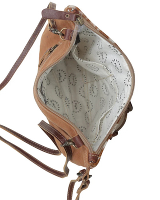 Dusa Floral Hair-On Crossbody Bag by Myra Bag