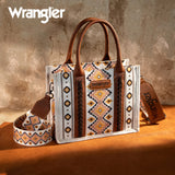 Wrangler Southwestern Print Small Canvas Tote/Crossbody- Coffee