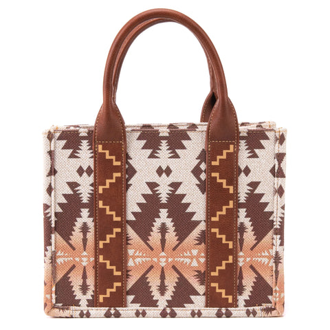 WG53-8112 Wrangler Southwestern Dual Sided Print Canvas Tote Bag - Gre