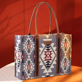 Wrangler Southwestern Pattern Dual Sided Print Canvas Wide Tote - Lavender