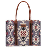 Wrangler Southwestern Pattern Dual Sided Print Canvas Wide Tote - Lavender