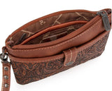 Wrangler Vintage Floral Tooled Collection Crossbody - Brown