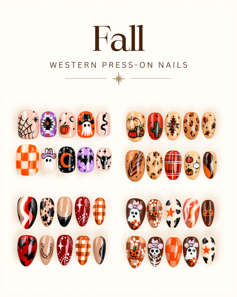 Fall Western Press-On Nails