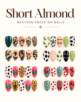 Short Almond Western Press-On Nails