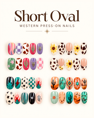 Short Oval Western Press-On Nails