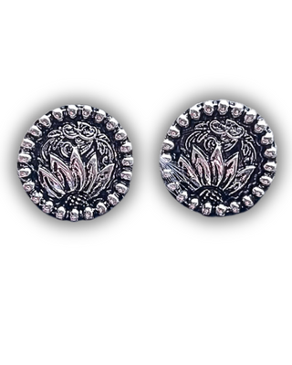 Eliza Flower Stud Earrings - Silver - Western Jewelry - Bronco Western Supply Co.
