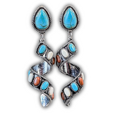 Sister Post Dangle Earrings - Rust - Western Jewelry - Faux Turquoise - Bronco Western Supply Co.