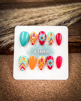 Short Almond Western Press-On Nails