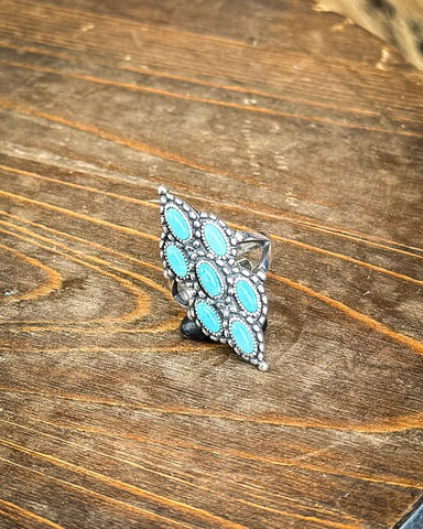 Achilles Adjustable Genuine Turquoise Ring - Jewelry - Sowell Jewelry - Bronco Western Supply Co.