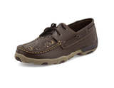 Adrienne Twisted X Boat Shoe Driving Moc - Brown & Embossed Flower - Women's Shoes - Twisted X - Bronco Western Supply Co.