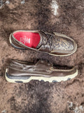 Adrienne Twisted X Boat Shoe Driving Moc - Brown & Embossed Flower - Women's Shoes - Twisted X - Bronco Western Supply Co.