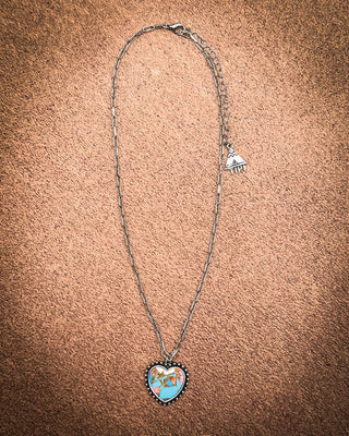 Amara Cotton Candy Stone Heart Necklace – Jewelry from Bronco Western Supply Co.