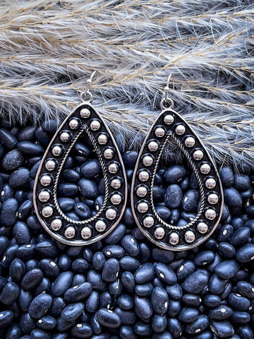Amarillo Metal Bubble Fashion Earrings - Silver - Jewelry - Blue Tortoise - Bronco Western Supply Co.