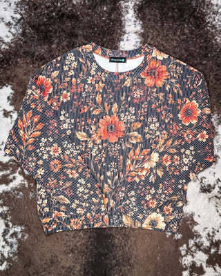 Amber Blossom Ribbed Sweater Top by Sterling Kreek – Shirts & Tops from Bronco Western Supply Co.