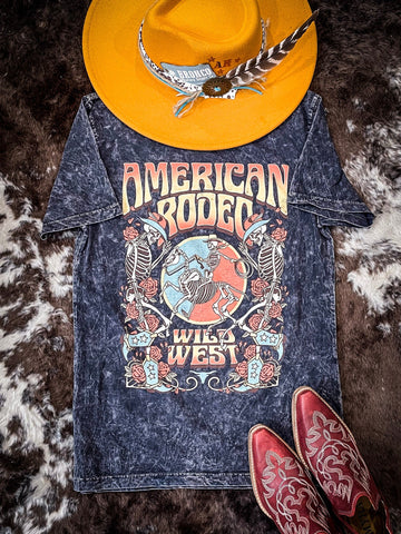 American Rodeo Graphic Tee - Black - Apparel - Lotus Fashion - Bronco Western Supply Co.