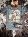 And They Call The Thing Rodeo Graphic Tee - Gray - Apparel - Lotus Fashion - Bronco Western Supply Co.