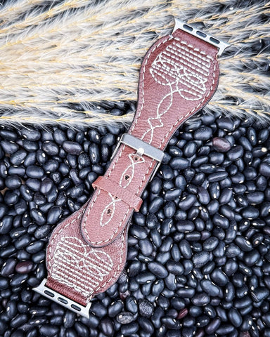 Apple Watch Band - Heritage Stitch in Brown - Accessories - Blue Tortoise - Bronco Western Supply Co.