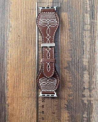 Apple Watch Band - Heritage Stitch in Brown – Accessories from Bronco Western Supply Co.