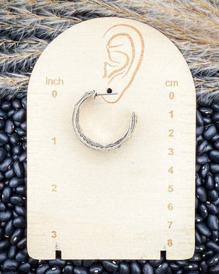 Ardell Textured Hoop Earrings in Silver – Jewelry from Bronco Western Supply Co.