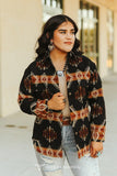 Arroyo Aztec Button Down Shacket – Black, Rust & Cream - Apparel - Lucky & Blessed - Bronco Western Supply Co.