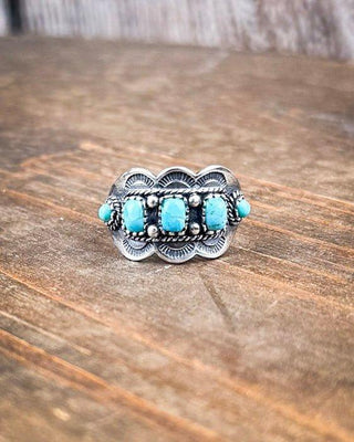 Asia Adjustable Genuine Turquoise Ring – Jewelry from Bronco Western Supply Co.
