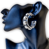 Austin Bubble Stud Hoop Fashion Earring - Silver - Jewelry - Blue Tortoise - Bronco Western Supply Co.