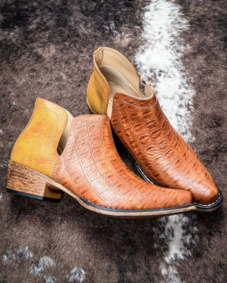 Ava Caiman Bootie in Tan by Roper – Women's Shoes from Bronco Western Supply Co.