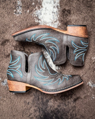 Ava Vintage Bootie in Brown by Roper – Women's Shoes from Bronco Western Supply Co.